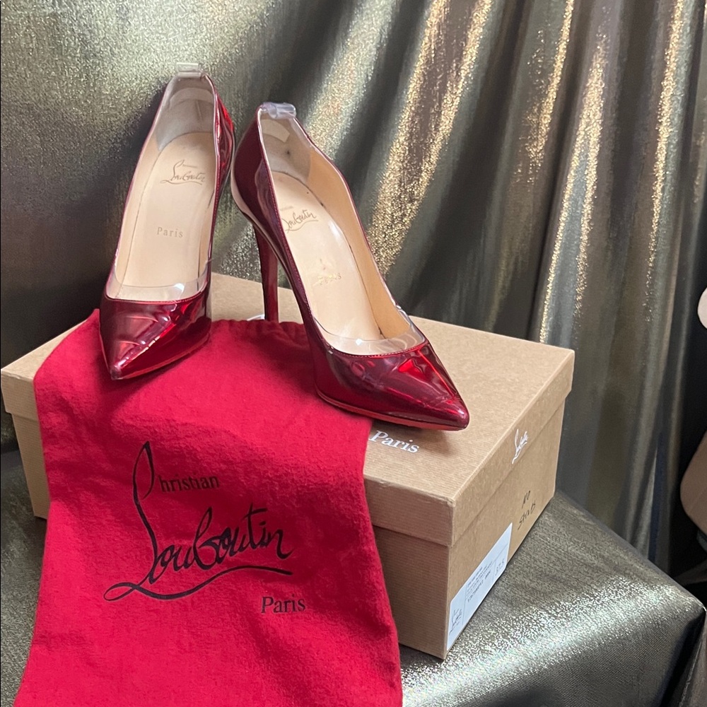Christian Louboutin Red Patent Pointed-Toe Stiletto Pumps